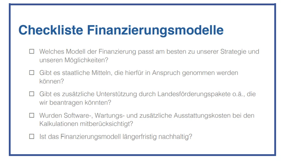 Checkliste Finanzierung von Notebooks für Schüler